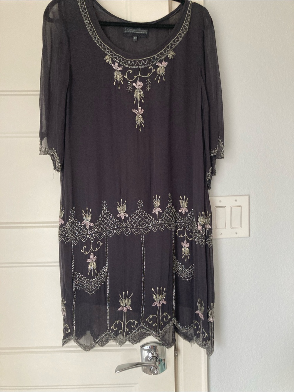 Beaded gray dress